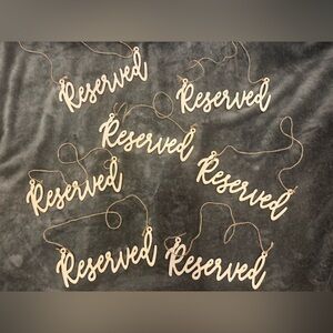 Wooden Reserved Signs with Twine